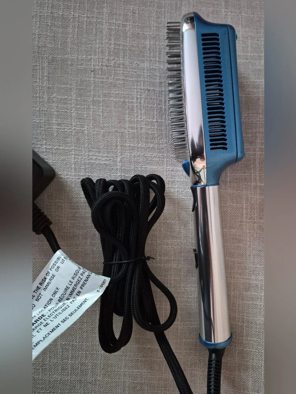 BaByliss Silver & Blue Thermal Hair Straightening Brush Nano Titanium